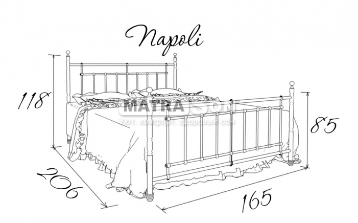 Металлическая кровать Napoli (Неаполь) , Фото № 6 - matrason.ua