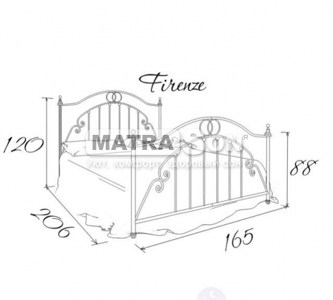 Металлическая кровать Firenze (Флоренция) , Фото № 6 - matrason.ua