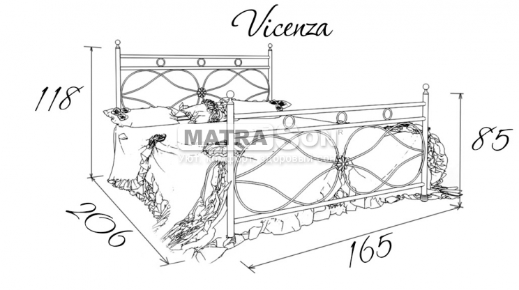 Металлическая кровать Vicenza (Виченца) , Фото № 5 - matrason.ua
