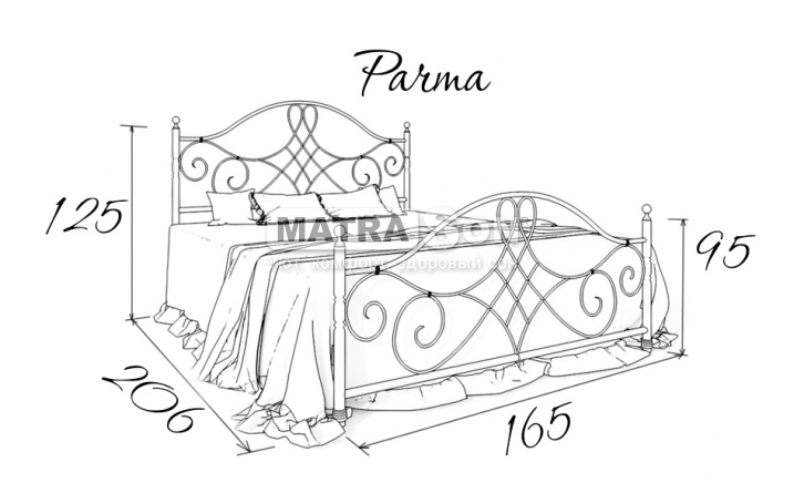 Металлическая кровать Parma (Парма)  , Фото № 3 - matrason.ua