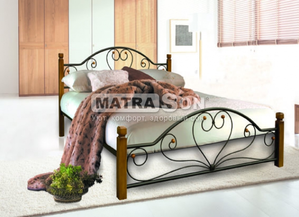 Металлическая кровать Джаконда на деревянных ножках , Фото № 1 - matrason.ua