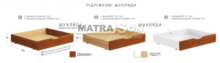Ящики подкроватные Эстелла 2 шт , Фото № 2 - matrason.ua