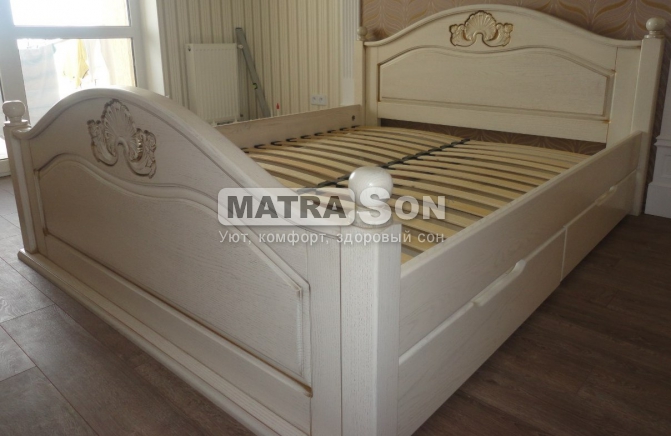 Кровать из дуба Афродита с ящиками для белья , Фото № 1 - matrason.ua