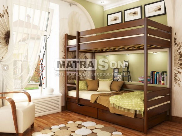 Кровать Дуэт двухъярусная, деревянная в НАЛИЧИИ , Фото № 18 - matrason.ua