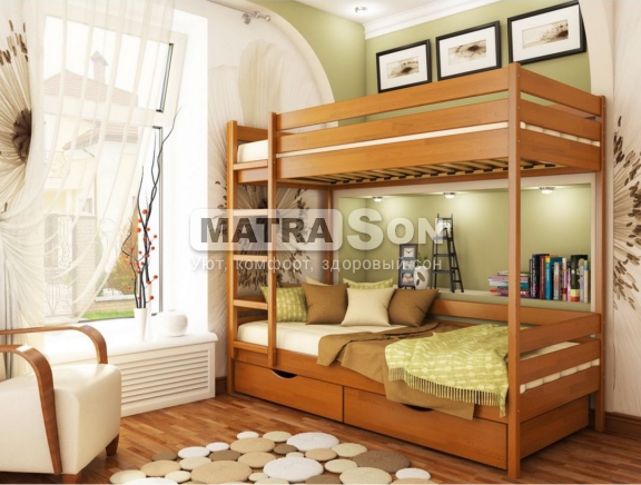 Кровать Дуэт двухъярусная, деревянная в НАЛИЧИИ , Фото № 20 - matrason.ua